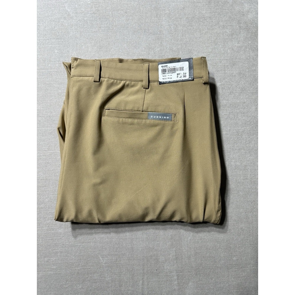 NWTS Dunning Golf Pants Size 40 Unhemmed Khaki Stretch Performance Mens Brown